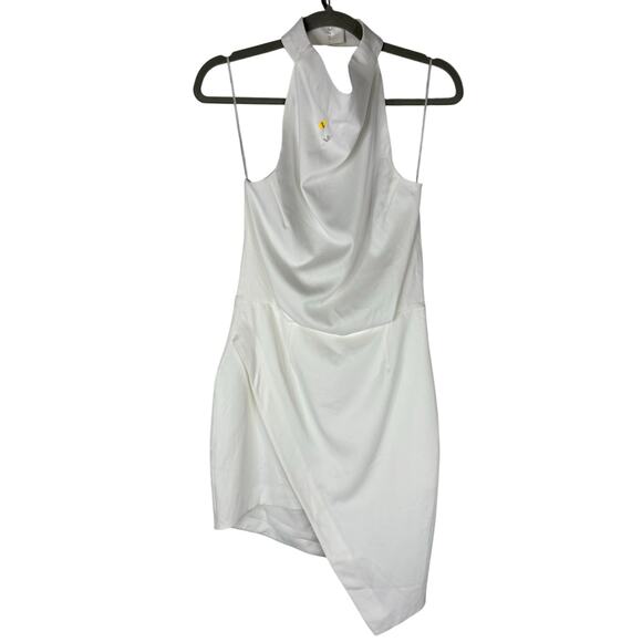 Elliatt Camo Asymmetrical Dress Halter Neck Party Bridal Cocktail White Size M - Picture 4 of 12